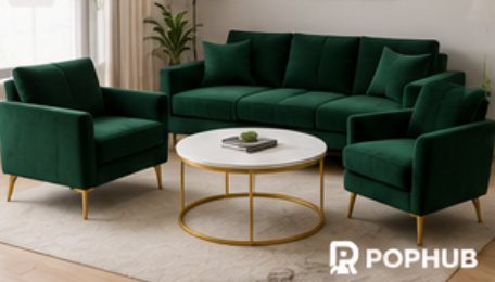 Modern Velvet Sofa Set