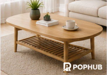 Scandinavian Wooden Coffee Table